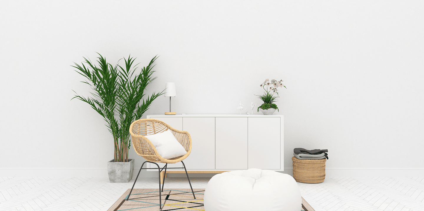 Scandinavian interior wall decal background